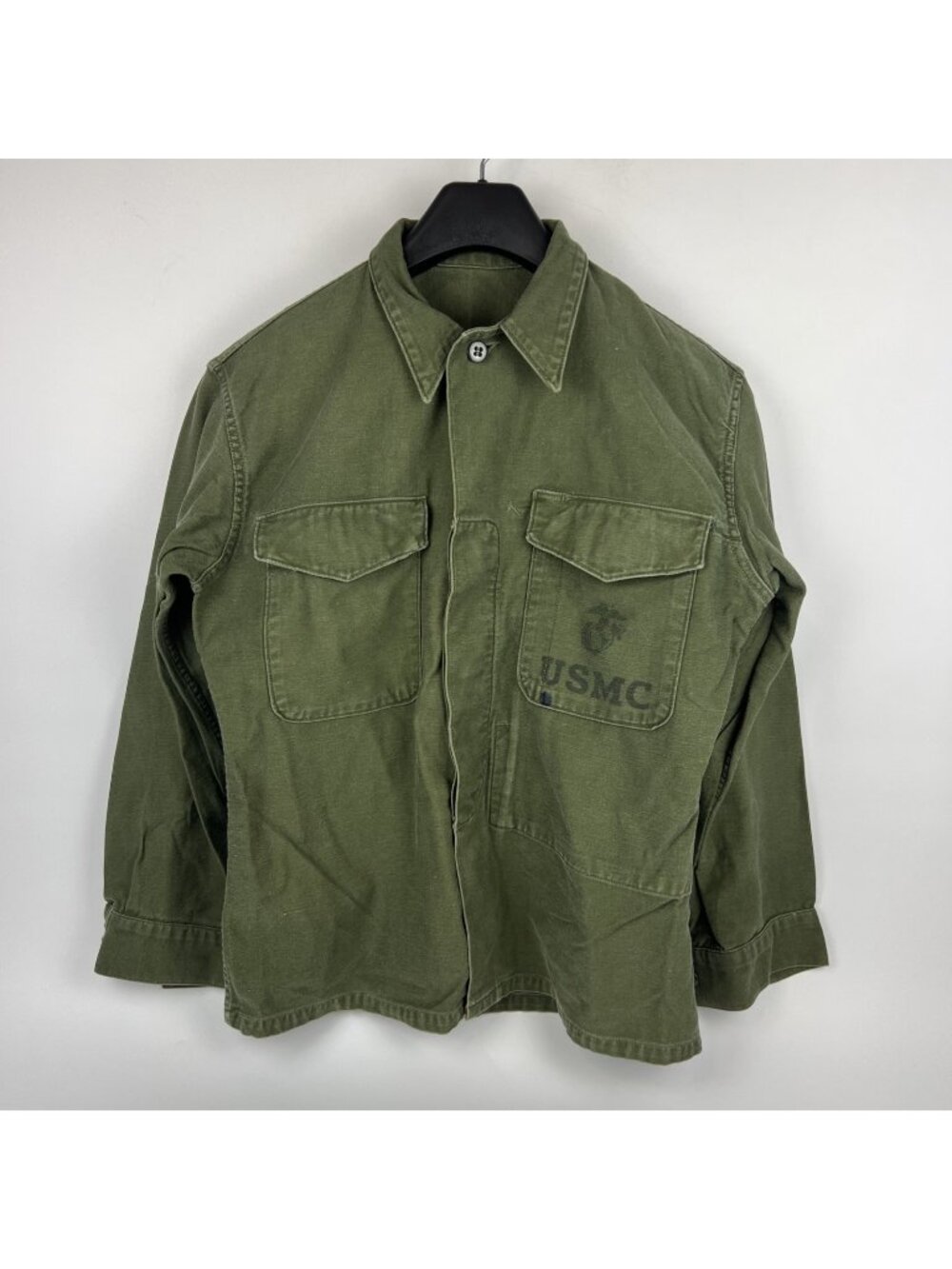 Vintage USMC P56 Utility Shirt Vietnam Era Marine Corps OD Green